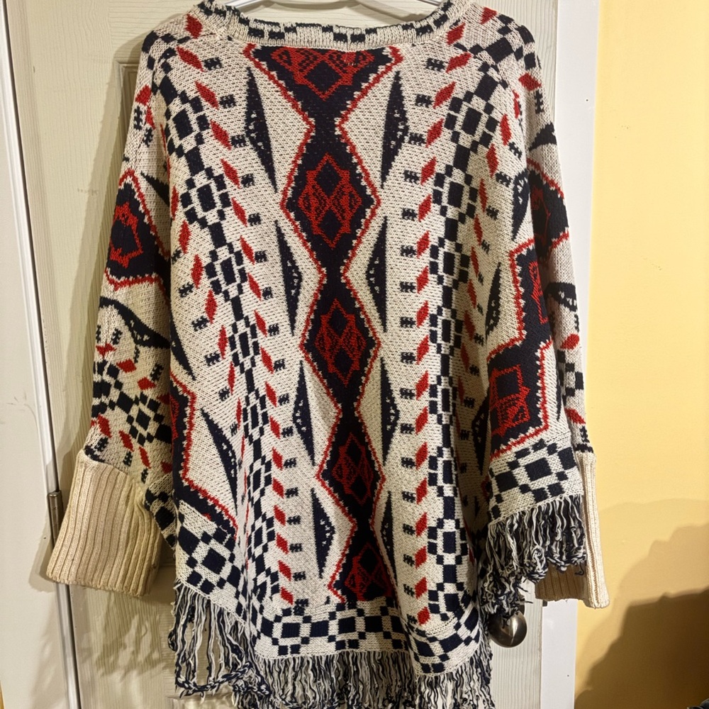 Fringe Knit Sweater with Geometric Pattern - Picture 5 of 5